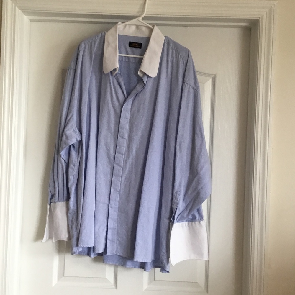 Steven Land Men's Light Blue Button Down Shirt Neck 20